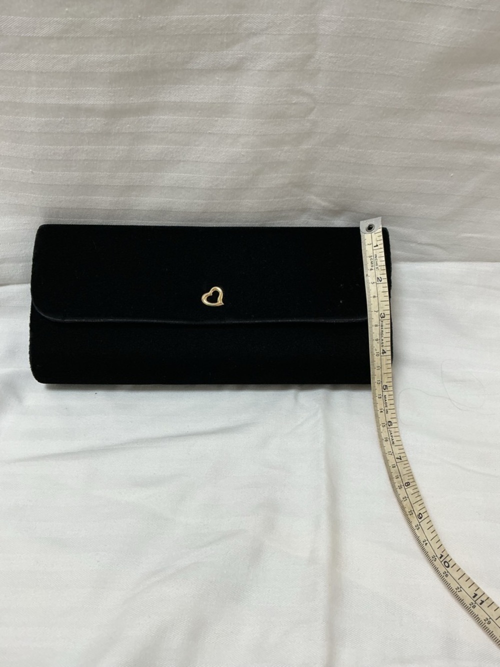 Victoria’s Secret Black Velvet Clutch with Heart Accent - Picture 2 of 5